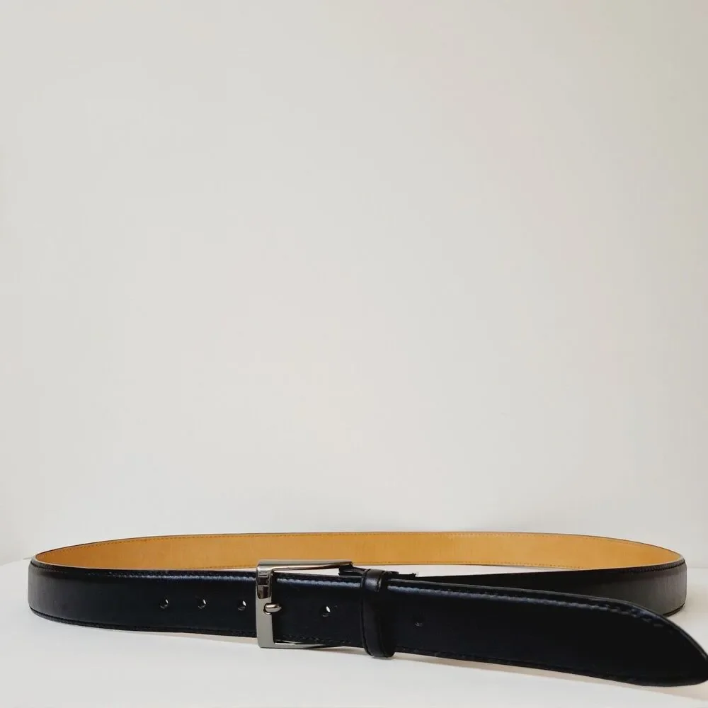Hand Crafted Genuine Leather Black L9ng Mens Belt Size 54